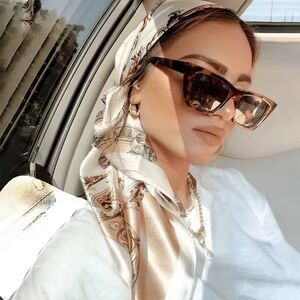 Luxury Print Silky Satin Scarf Square Head Wrap Hijab